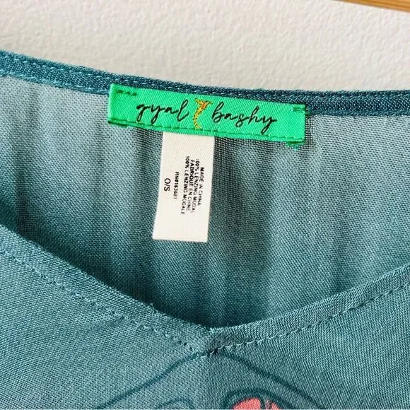 GYAL BASHY - CATANO PRINTED MUMU COVER UP - NAVY PALMS ONE SIZE - Picture 2 of 4